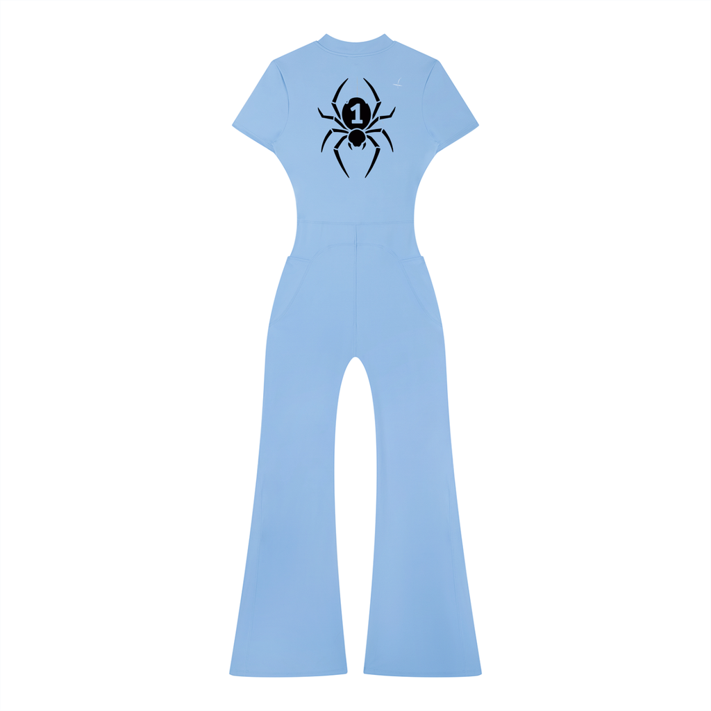 Women’s Tight Flared Leg Quarter-Zip Jumpsuit