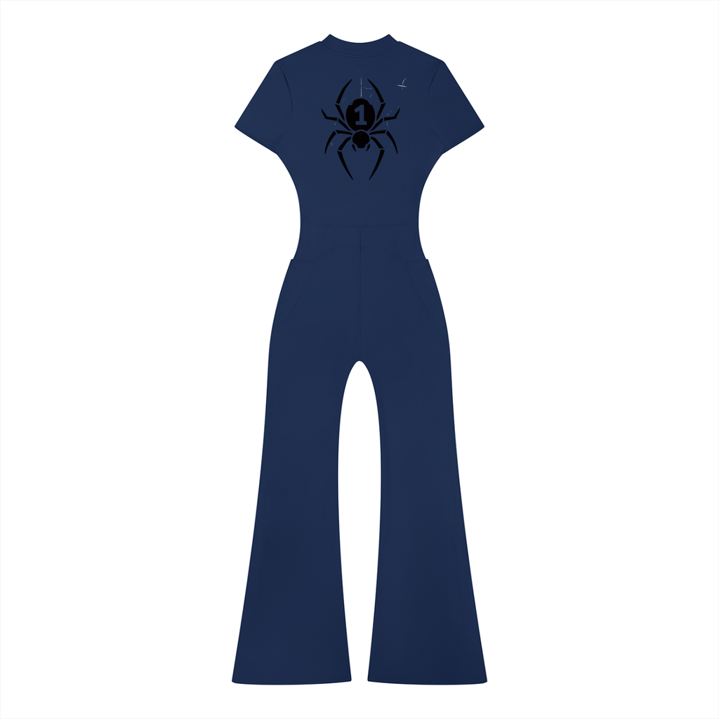 Women’s Tight Flared Leg Quarter-Zip Jumpsuit