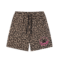 Unisex Heavyweight Leopard Drawstring Shorts