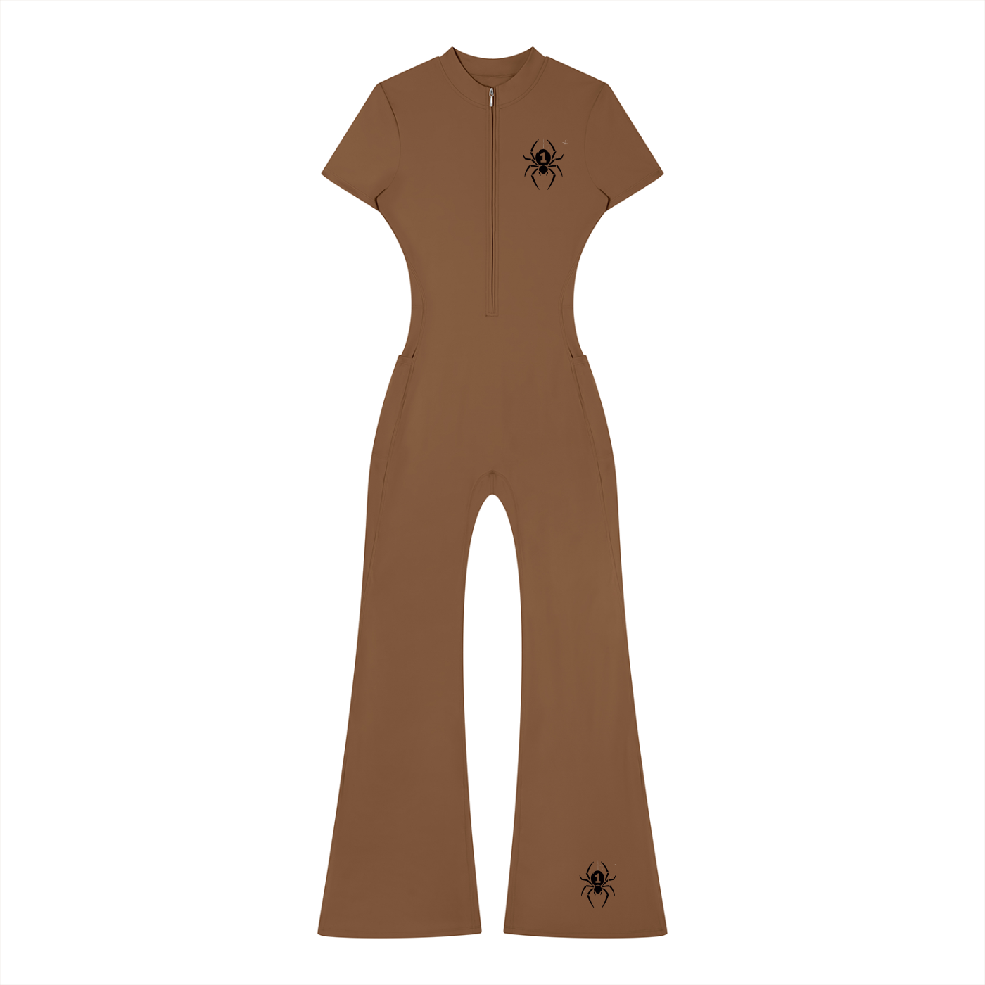 Women’s Tight Flared Leg Quarter-Zip Jumpsuit