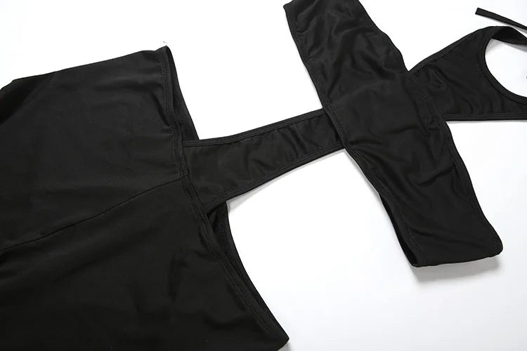 Weird Puss Sexy Backless Jumpsuit Women Halter Sleeveless Waistless Skinny Stretch Midnight Clubwear Fitness Activity Clubwear