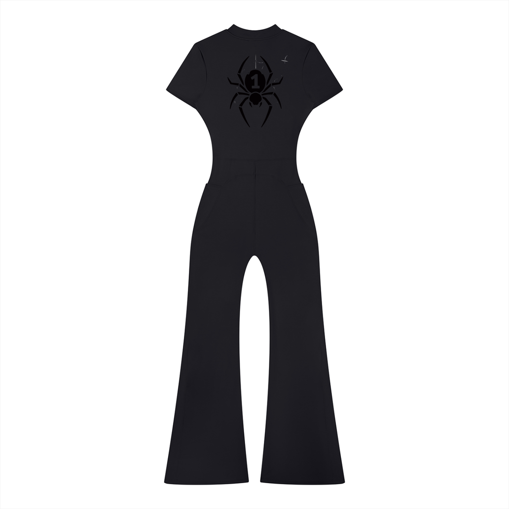 Women’s Tight Flared Leg Quarter-Zip Jumpsuit
